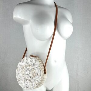 Rattan Woven Straw Crossbody Bag Boho Summer Purse